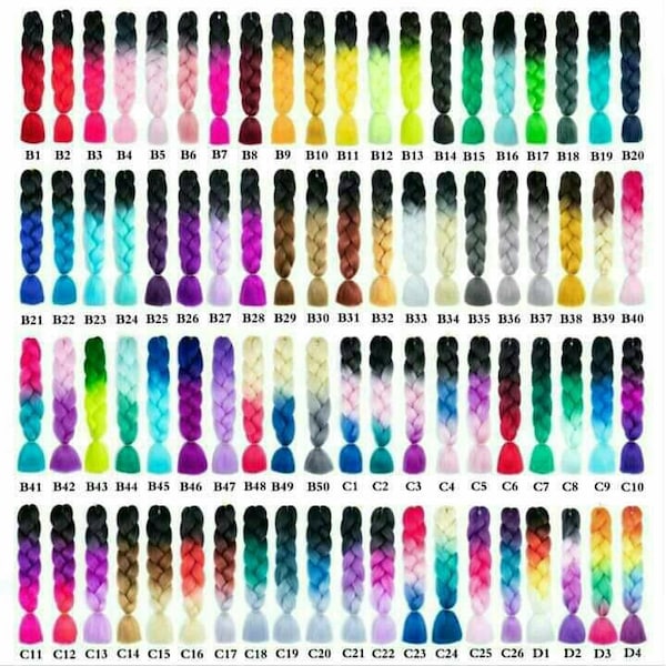 Ombre Jumbo Synthetic Braiding Hair Extensions 100g