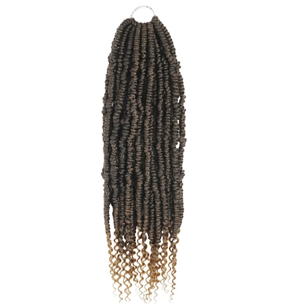 Color T30-Twist Crochet Braids, Bomb Twist,  Pre-looped Passion Twist Crochet Hair Ombre Spring Twist Synthetic Braiding Hair Extensions 18"