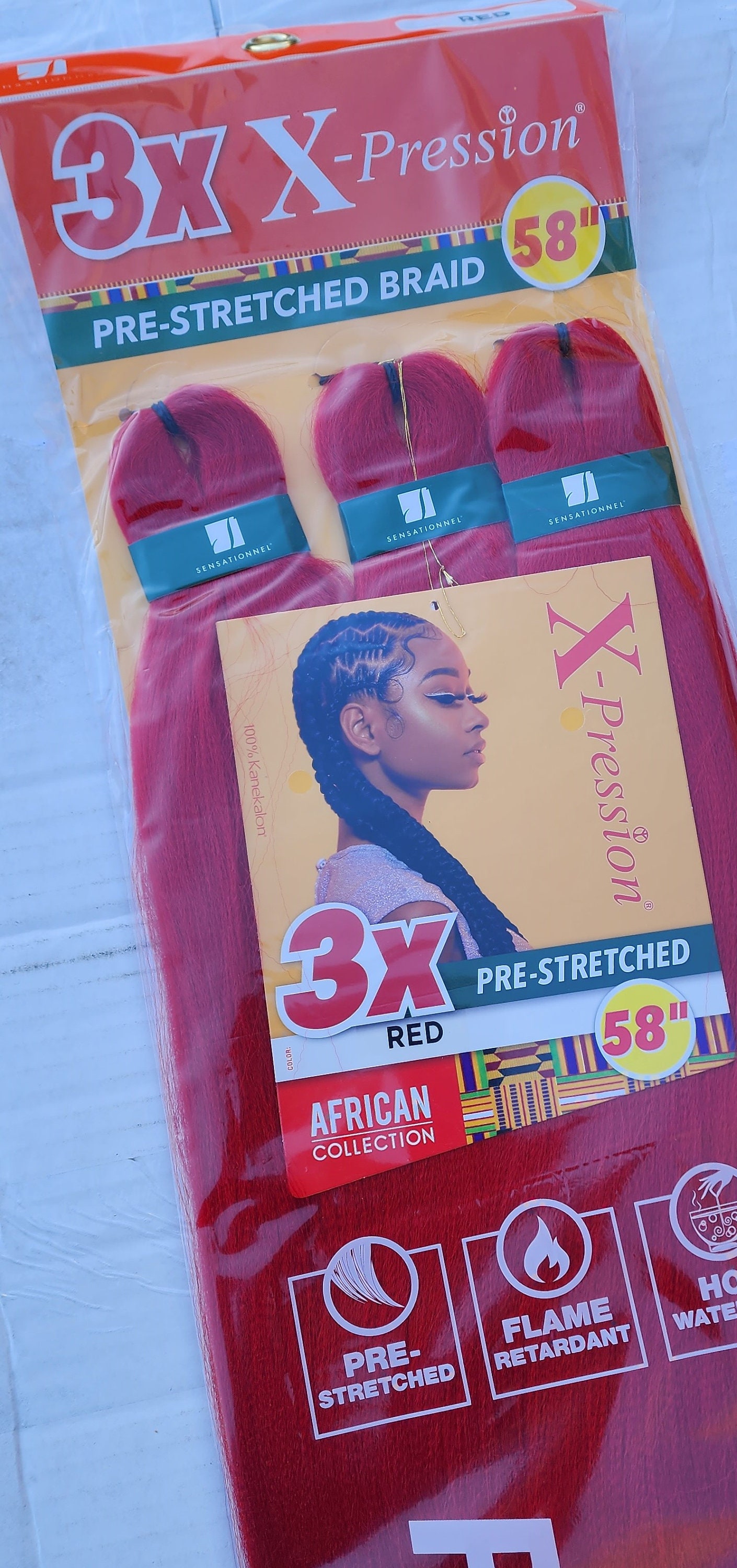 X-pression Xpression Expression 100% Kanekalon 3X Braiding Hair  Pre-Stretched 58