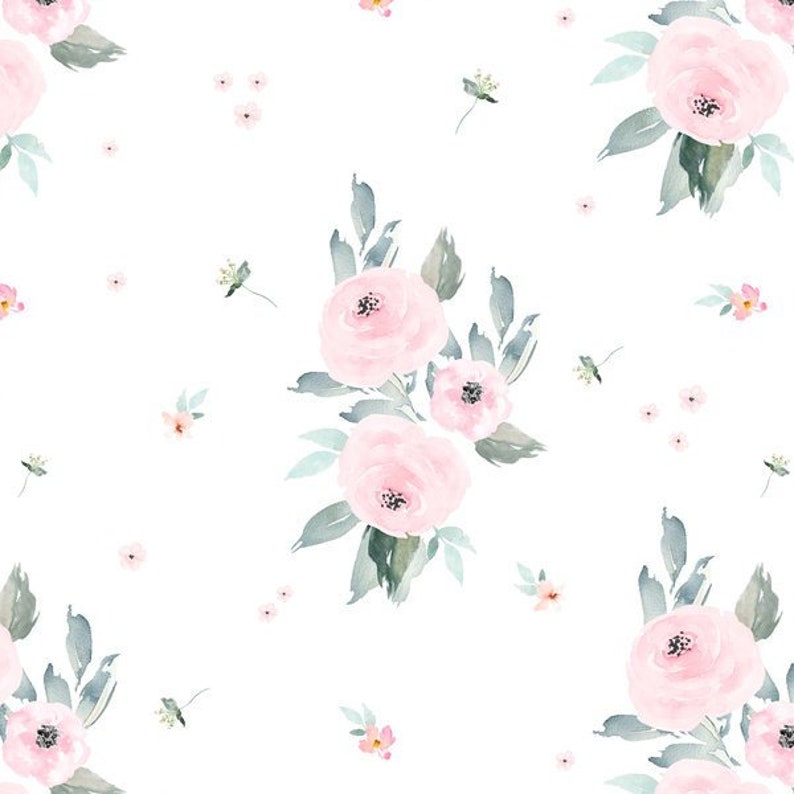 blush floral crib sheet