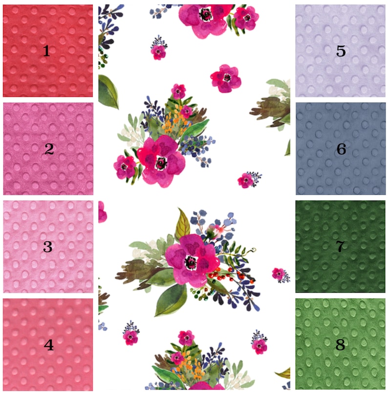 Crib Sheet Changing Pad Cover Baby Blanket Nursing Pillow Cover Car Seat Canopy Lovey Newborn Lounger Magenta Floral Bunches Baby Bedding