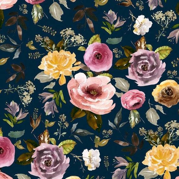 blue floral crib sheet