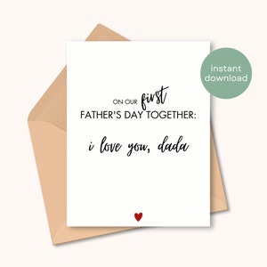 First Father&#39;s Day Card | Instant Download Printable from Home 5&quot;x7&quot; | Baby Happy 1st Father&#39;s Day Card Baby Father&#39;s Day Gift New Dad Card