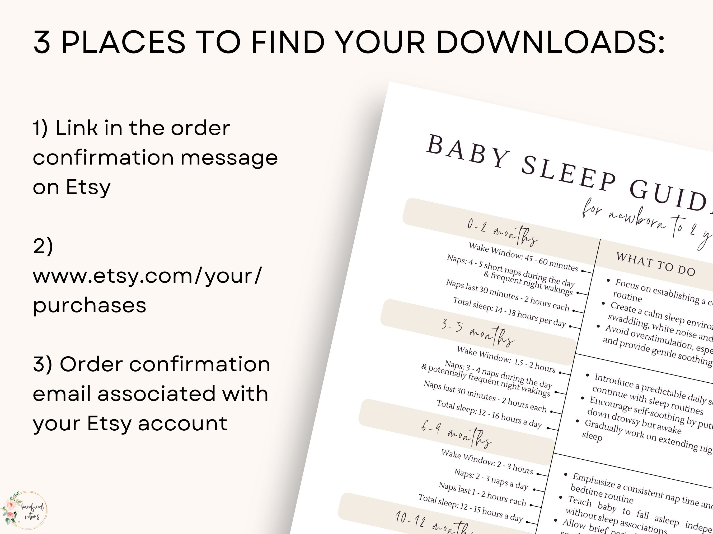 Baby Sleep Guide Printable | Editable One-page Handout Sheet | Sleep ...