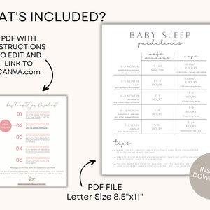 Baby Sleep Guidelines Printable | Editable One-page Handout Sheet ...