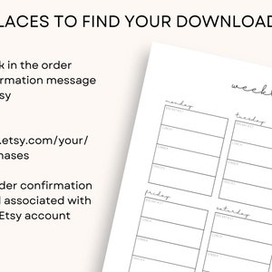 Weekly Meal Planner Printable | Instant Download | Landscape Meal Plan ...