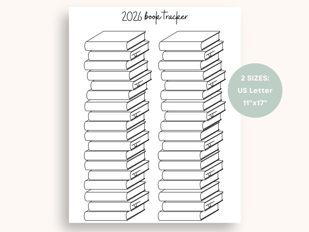 2026 Book Tracker Printable My Reading Tracker Read Log | New Years ...