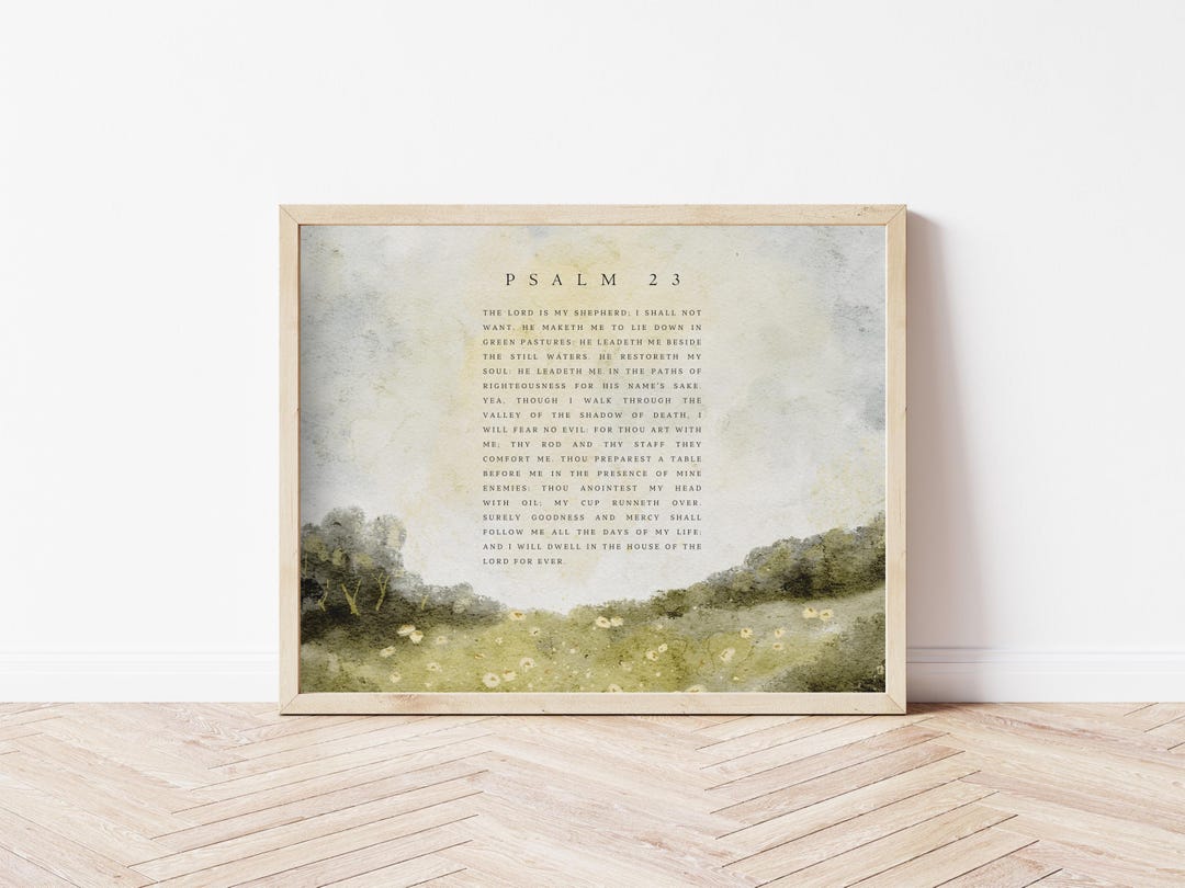 Wall Art Psalm 23 the Lord is My Shepherd Printable | Bible Verse ...