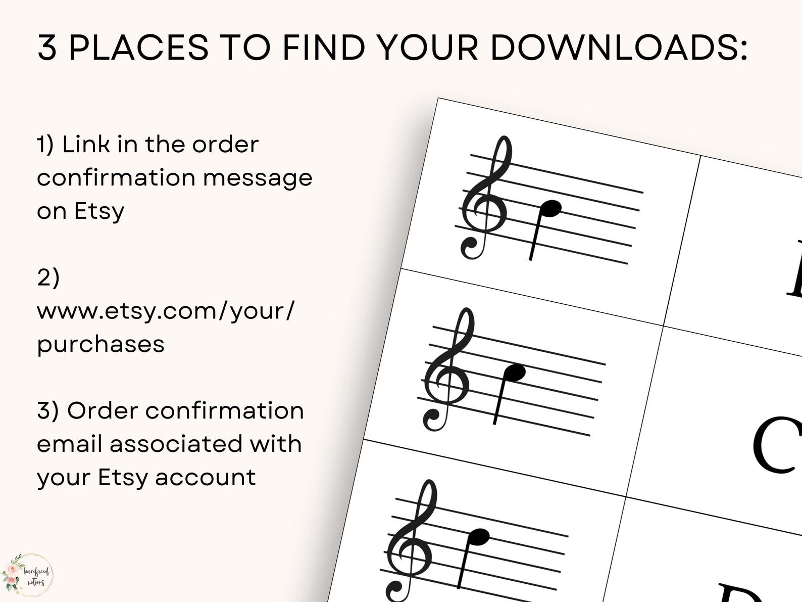 Music Notes Flash Cards Printable | Treble Clef and Bass Clef ...