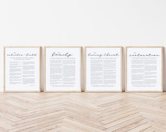 LDS Proclamation Bundle Printable | The Family, The Restoration, The Living Christ, The Articles of Faith, Latter Day Saint Wall Art 5 Sizes