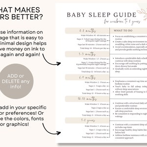Baby Sleep Guide Printable | Editable One-page Handout Sheet | Sleep ...