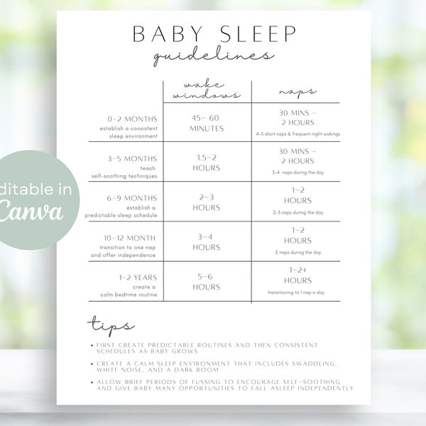 Baby Schedule - Etsy
