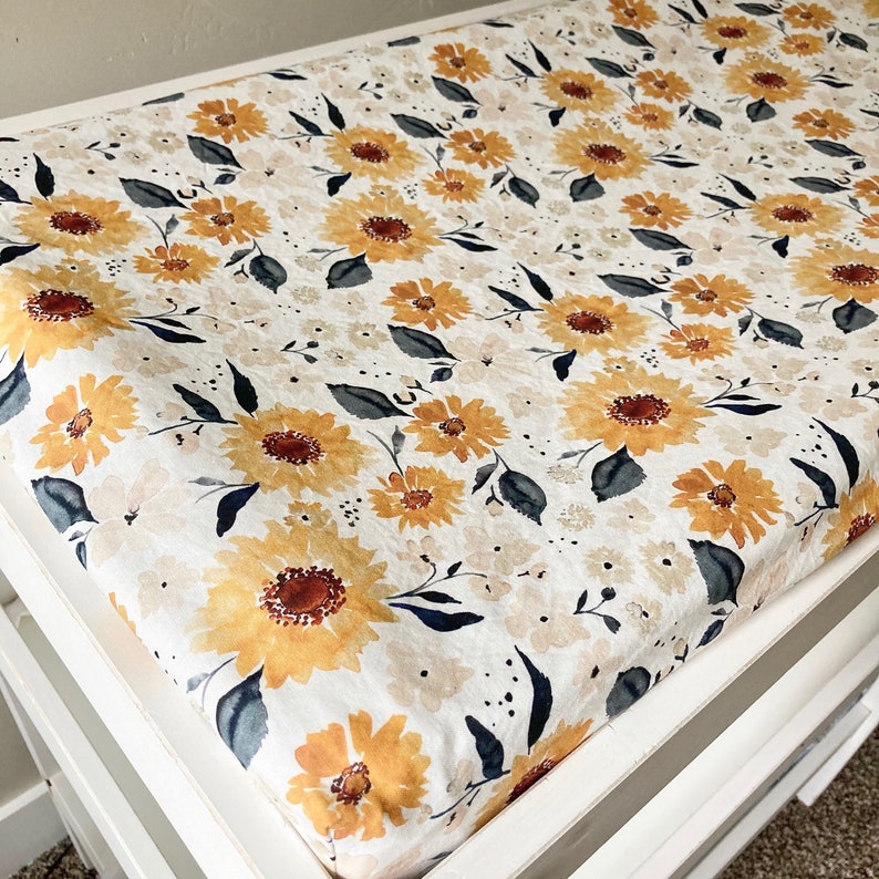 Sunflower Baby Bedding Bright Yellow Sunflowers Summer Etsy