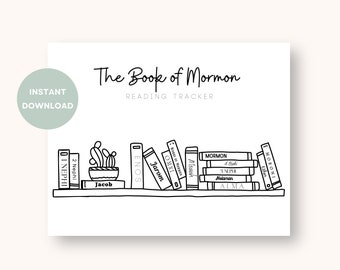 Book of Mormon Reading Tracker for Come Follow Me 2024 LDS Printable | Scripture Reading Goal Log Black and White Coloring for Kids Adults
