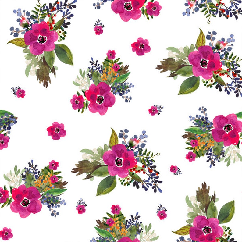 Crib Sheet Changing Pad Cover Baby Blanket Nursing Pillow Cover Car Seat Canopy Lovey Newborn Lounger Magenta Floral Bunches Baby Bedding