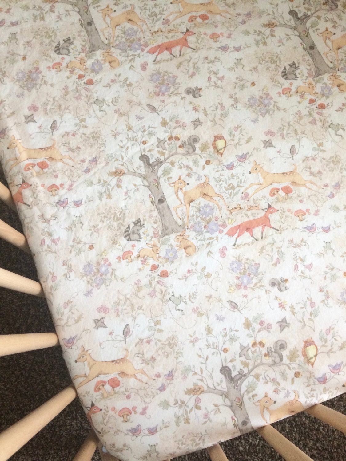 Crib Sheet Changing Pad Cover Baby Blanket Woodland Etsy