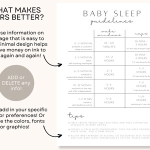 Baby Sleep Guidelines Printable | Editable One-page Handout Sheet ...