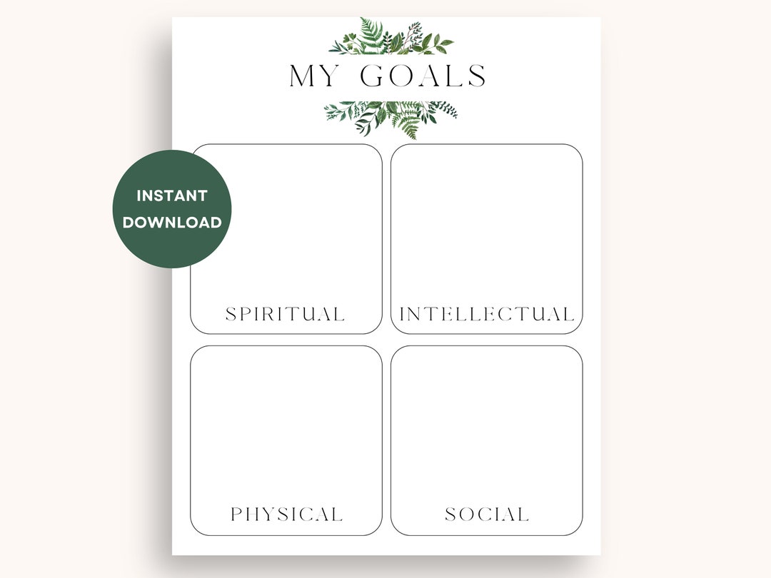 LDS Goal Sheet Children and Youth Program Printable Download 2025 ...