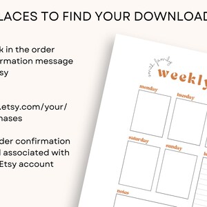 Weekly Dinner Menu Editable Printable | One Week Family Meal Plan ...