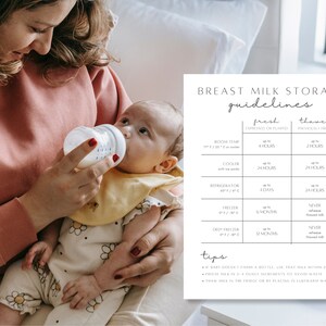Breast Milk Storage Guidelines Printable | Instant Download ...