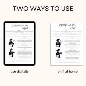 Infant Choking Protocol Printable | First Aid for Choking Heimlich ...