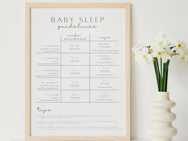 Baby Sleep Guidelines Printable | Editable One-page Handout Sheet ...