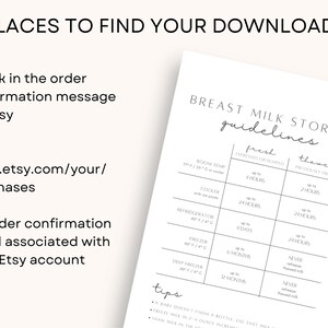Breast Milk Storage Guidelines Printable | Instant Download ...
