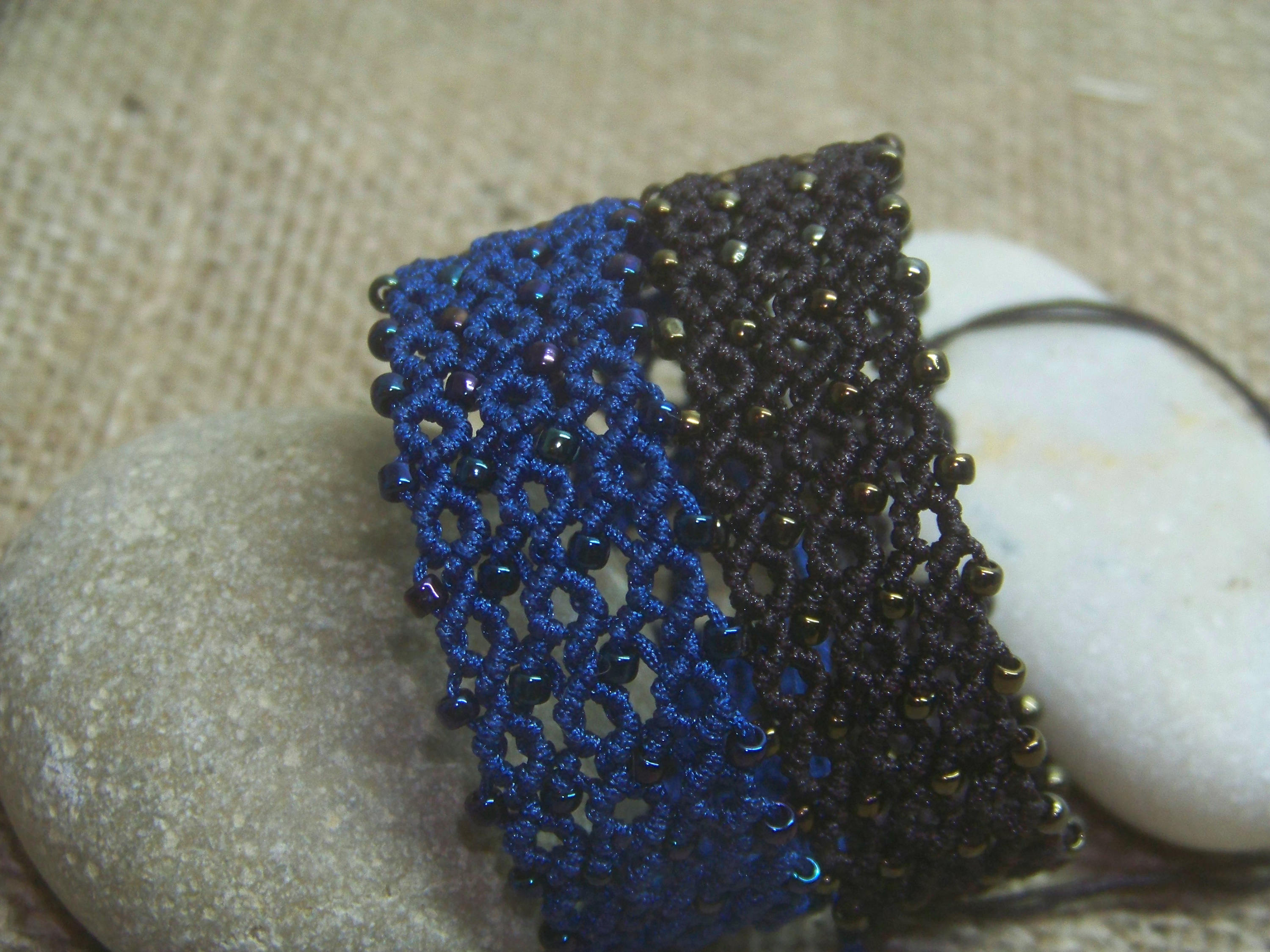 Micro Macrame Bracelet With Beads - Etsy