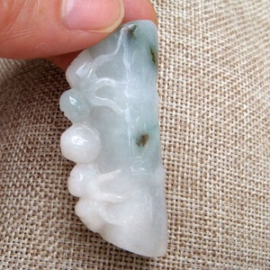 Certified  (A) Cargo Bamboo, Spider, Pearl, Moss on Snow Jadeite pendant