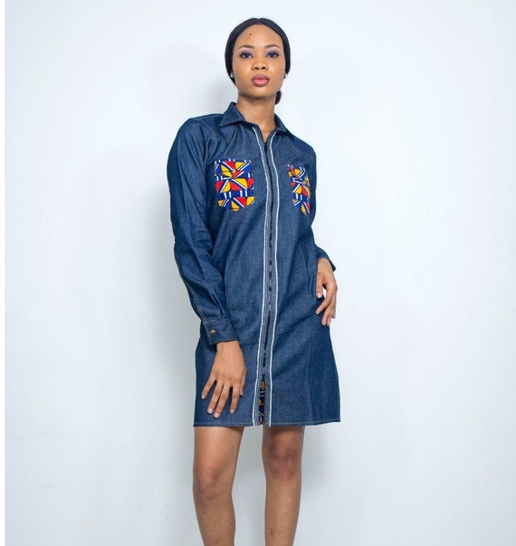 womens denim shirtdress
