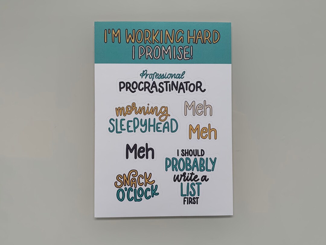 Working Hard STICKER SHEET | A6 Hand Lettered | Set, Motivation ...