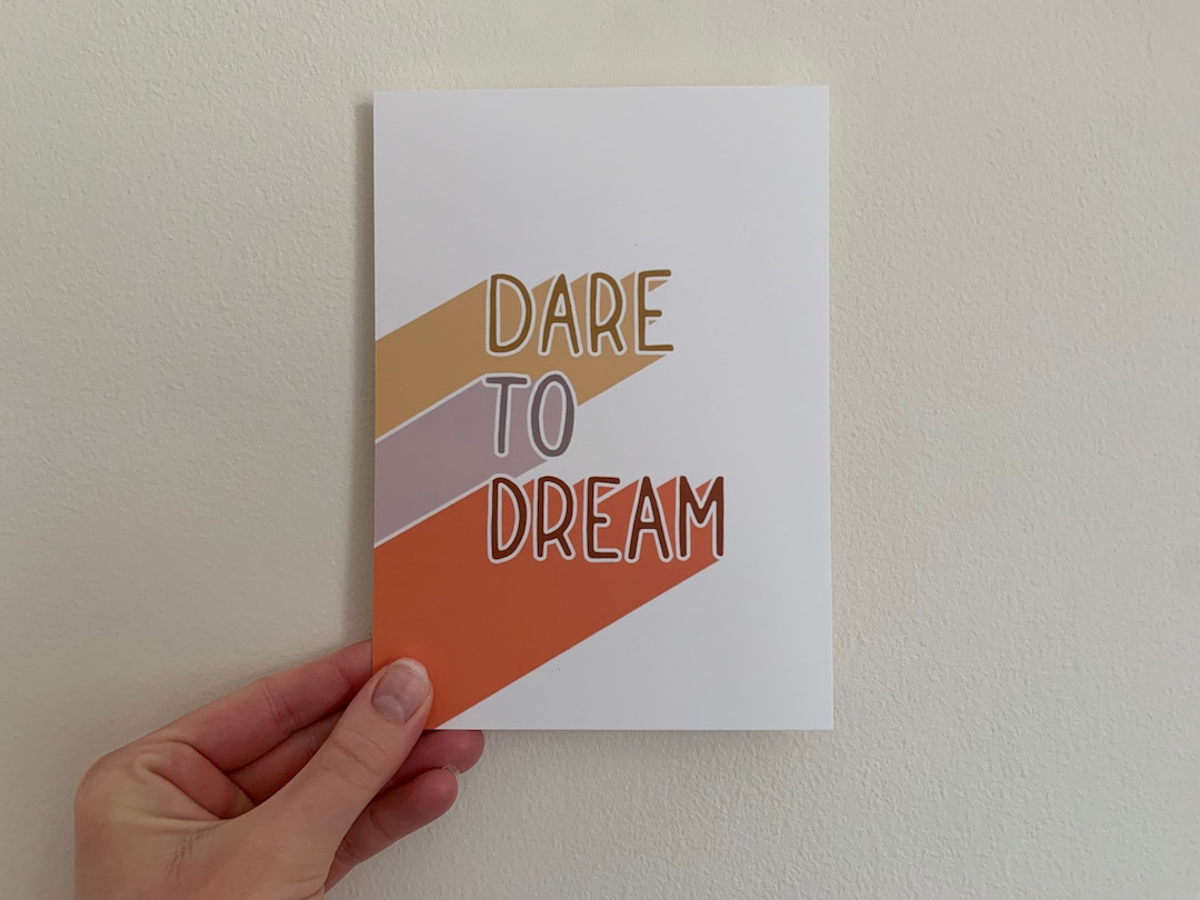 Dare to Dream Print Calligraphy, Motivation, Quote, Set, Home, Desk ...