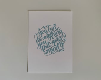 You Can Do Anything Print | UK, Motivation, Quote, Home, Gift, Wall Art, Bedroom, Kitchen, Bathroom, For Framing, Art, Letters, Calligraphy