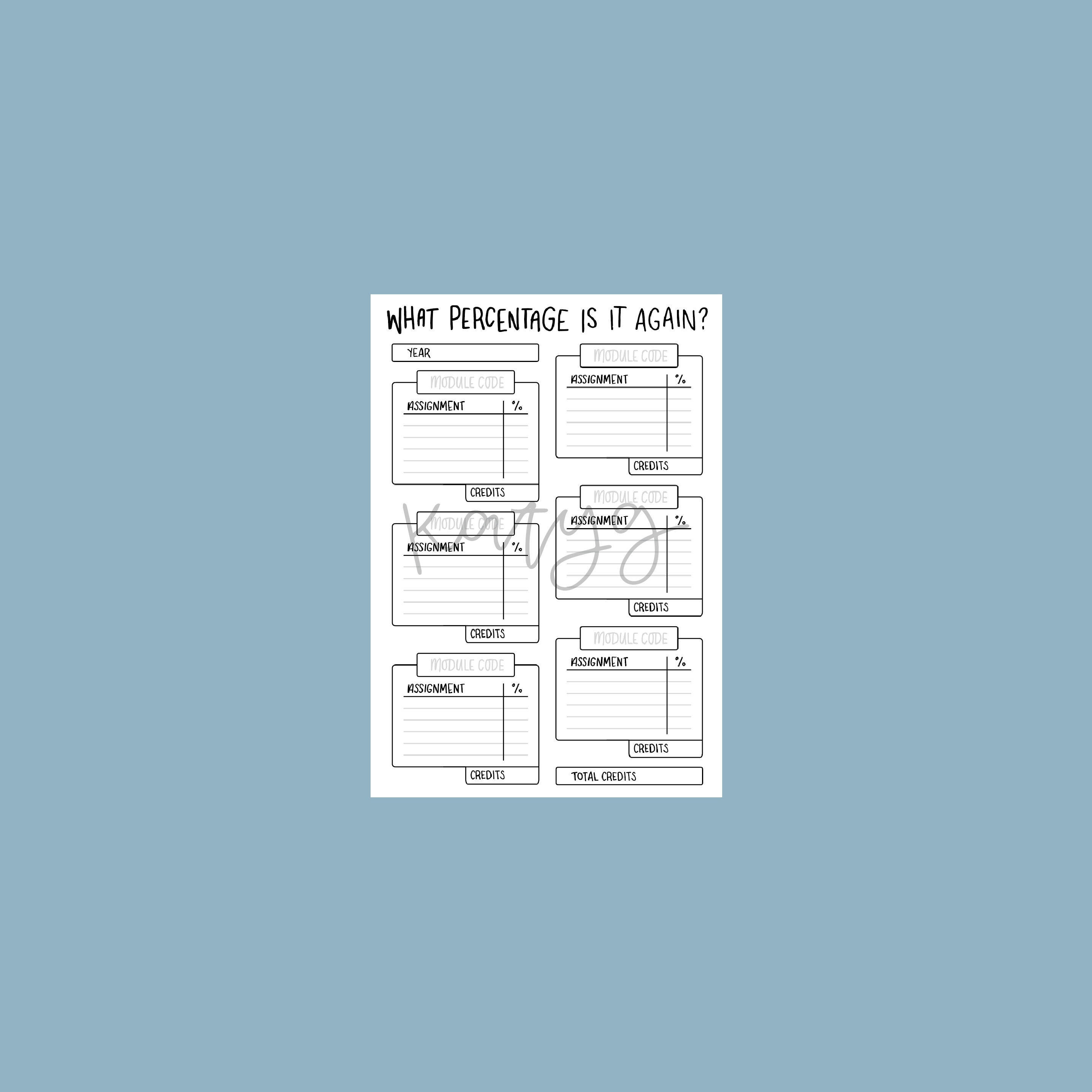 Module Planner | Printable | University, College, School, Classes ...
