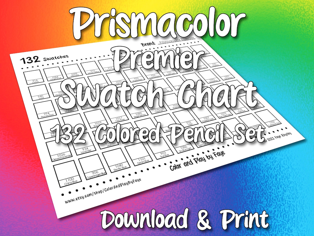 Prismacolor 132 Swatch Chart for Premier Colored Pencil Set | DIY ...