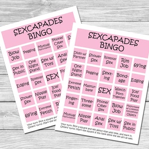 Sexcapades Bingo Junggesellinnenabschied Spiel | Druckbare PDF | US Letter & A4 Papier