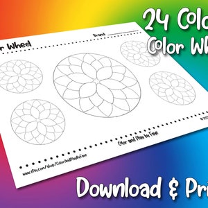 Blank Color Wheel Chart Printable Page | DIY Color Chart | Download and Print at Home | Digital PDF | US Letter & A4 Size Paper