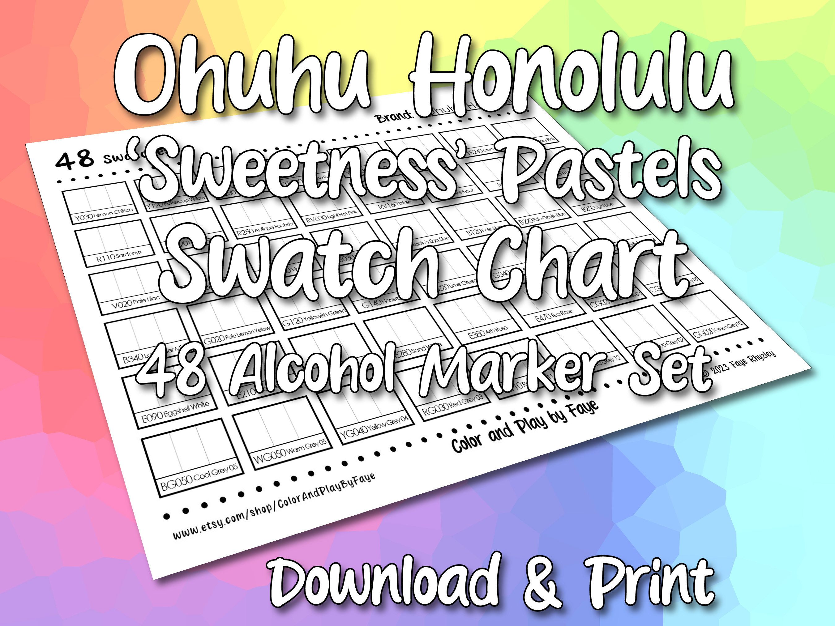 Ohuhu Honolulu COMPLETE 363 Swatch Chart [Includes Large Print Option!] -  Mystic Sparkle Wings's Ko-fi Shop - Ko-fi ❤️ Where creators get support  from fans through donations, memberships, shop sales and more!