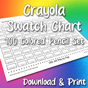 Crayola 50-ct. Assorted Printable Fillable Swatch Chart, Colored