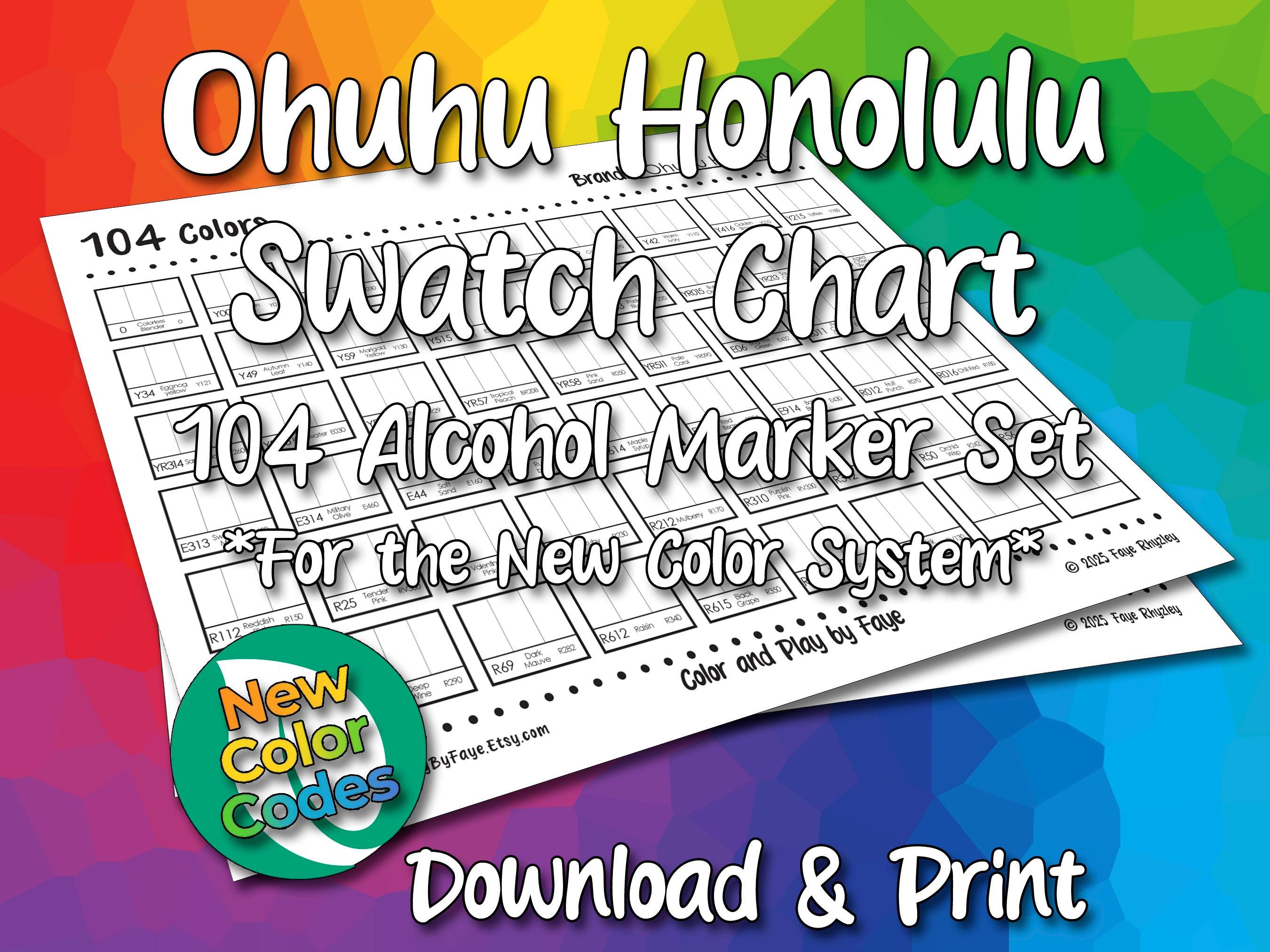 Ohuhu Honolulu Series アートマーカー 全104本 Ohuhu ホノルル B