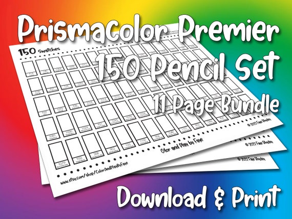 Prismacolor Premier 150 Swatch Chart Bundle DIY Colored Pencil