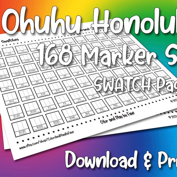 Ohuhu Markers Color Chart - Etsy Israel