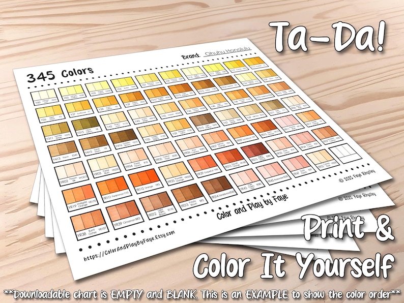 Number 345 Color Sheet.pdf New Numbers Ohuhu Honolulu 345 Swatch Chart for Brush Tip Alcohol ...