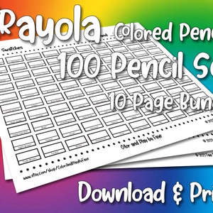 Crayola 150 Colored Pencil Set DIY Color Chart / Swatch Sheet