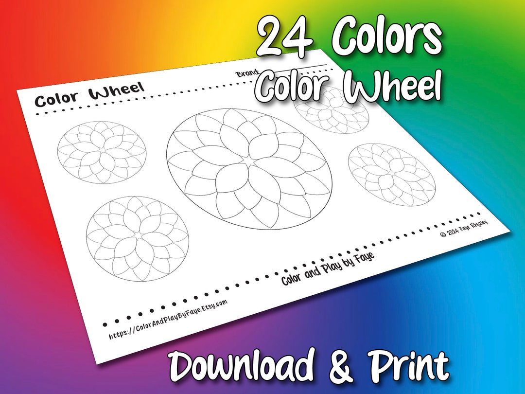 Blank Color Wheel Chart Printable Page | DIY Color Chart | Printable ...