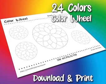 Blank Color Wheel Chart | DIY Printable PDF Color Chart Swatch Page | US Letter & A4 Size Paper