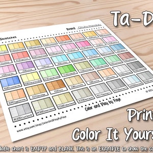 Ohuhu Honolulu 48 Pastel Marker Swatch Chart (printable PDF, US Letter