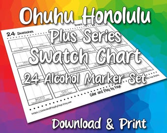 Gráfico de muestras de Ohuhu Honolulu Plus 24 (PDF imprimible)