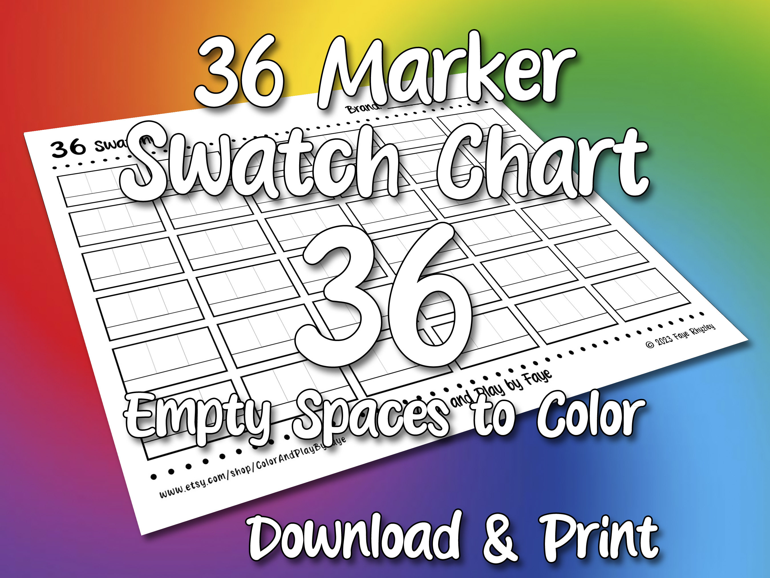 Ohuhu Honolulu 48 Pastel Marker Swatch Blank Chart Printable DIY Color  Chart Download and Print at Home Digital PDF Letter & A4 