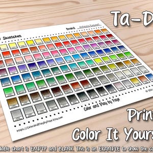 Arteza Expert 120 Swatch Page DIY Colored Pencil Charts Download and ...